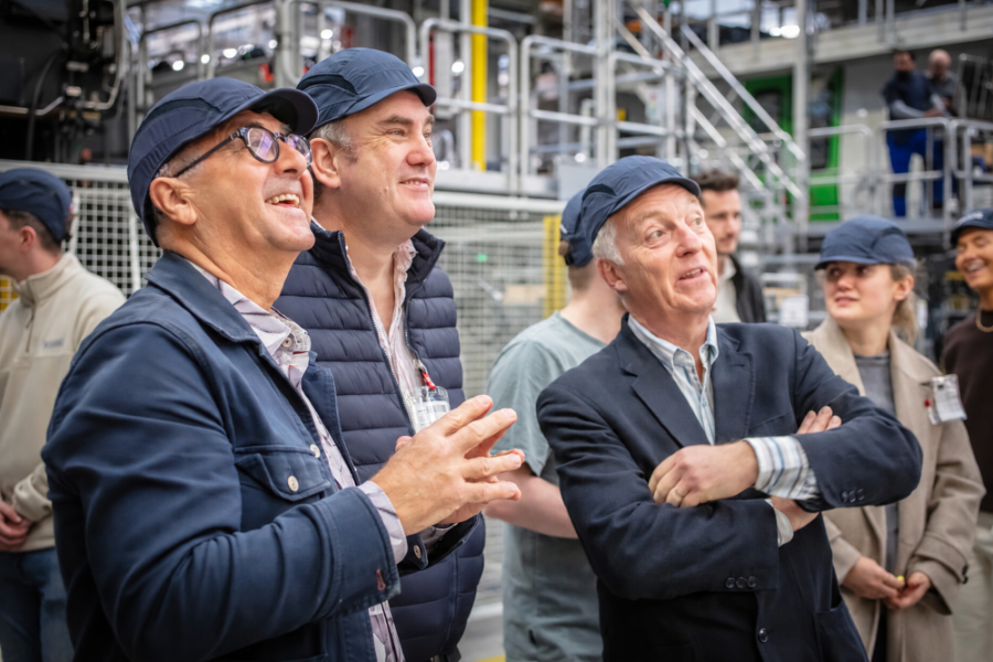 Mark Swindell, CEO, Mike Kean, COO, and Andrew Chivers, Consultant, during a visit to Siemens Mobility’s factory